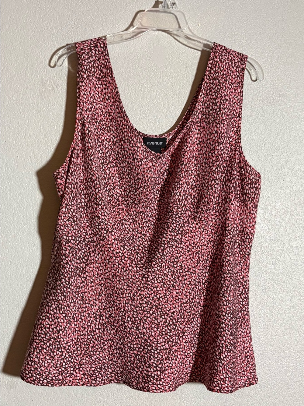Avenue Pink Ditsy Print Sleeveless Tank Top Sz 18/20